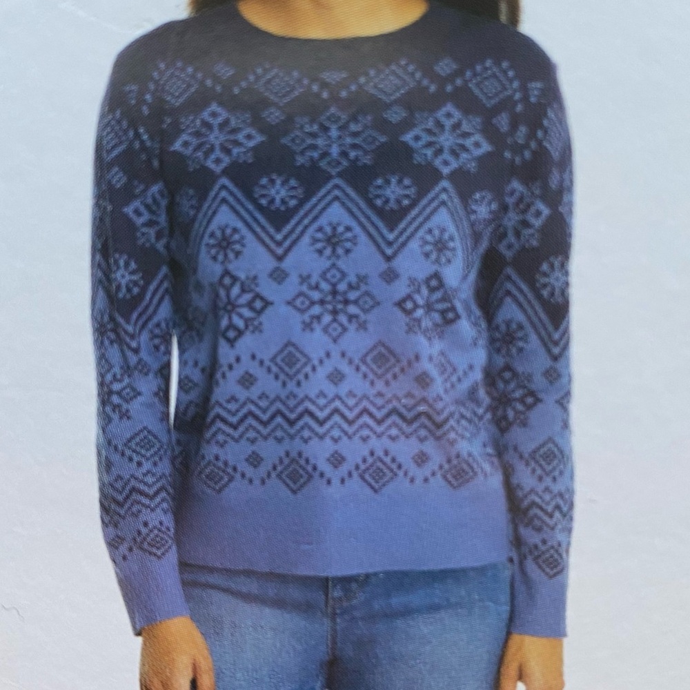 NWT Gloria Vanderbilt Fairisle Sweater Titan Wild Wind